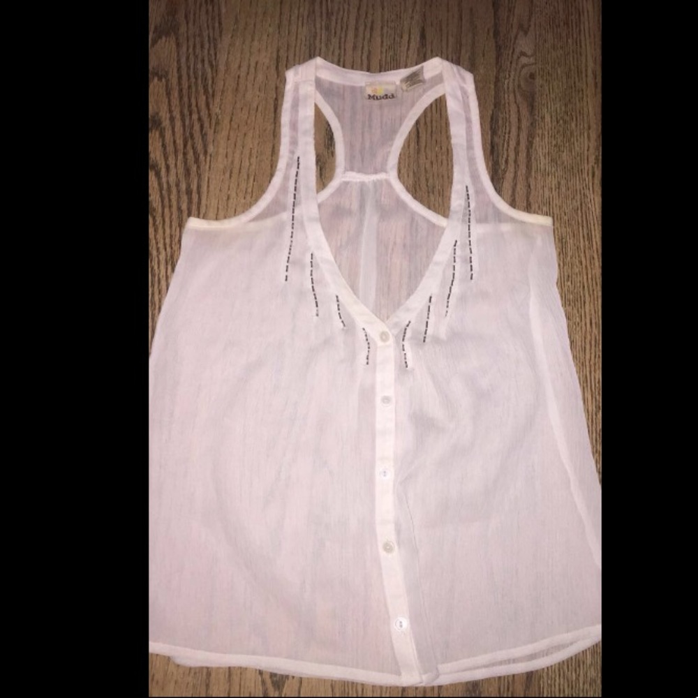 White sheer Mudd tank